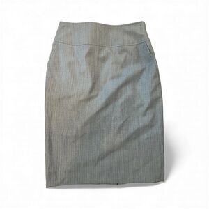 Façonnable Gray Pinstripe Wool Pencil Skirt Sz US 2/EU 34